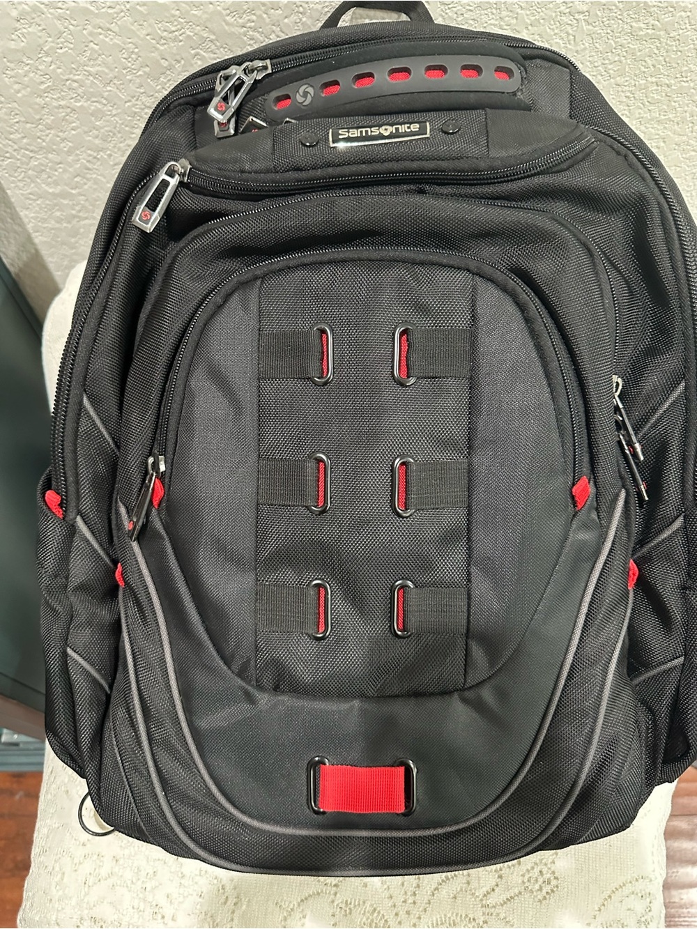 Samsonite Black and Red Travel Backpack